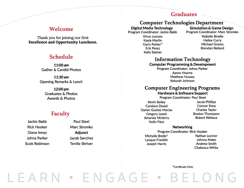 Cover of program that, when clicked, will open the luncheon program project